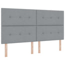 Boxmadras med topmadras Lysegrå 200 x 200 cm Stof