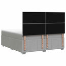 Boxmadras med topmadras Lysegrå 200 x 200 cm Stof