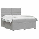 Boxmadras med topmadras Lysegrå 200 x 200 cm Stof