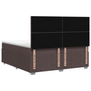 Boxmadras med topmadras Mørk Brun 200 x 200 cm Stof