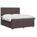 Boxmadras med topmadras Mørk Brun 200 x 200 cm Stof
