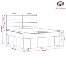 Boxmadras med topmadras Mørk Brun 200 x 200 cm Stof