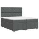 Boxmadras med topmadras Mørkegrå 200 x 200 cm Stof