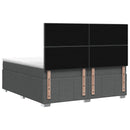 Boxmadras med topmadras Mørkegrå 200 x 200 cm Stof