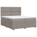 Boxmadras med topmadras Gråbrun 200 x 200 cm Stof