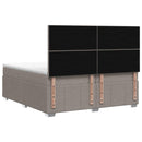 Boxmadras med topmadras Gråbrun 200 x 200 cm Stof
