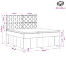 Boxmadras med topmadras Gråbrun 200 x 200 cm Stof