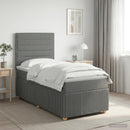 Boxmadras med topmadras Mørkegrå 90 x 190 cm Stof