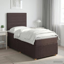 Boxmadras med topmadras Mørk Brun 90 x 200 cm Stof