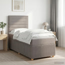 Boxmadras med topmadras Gråbrun 100 x 200 cm Stof