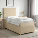 Boxmadras med topmadras Cremefarvet 90 x 190 cm Stof