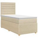 Boxmadras med topmadras Cremefarvet 80 x 200 cm Stof