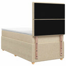 Boxmadras med topmadras Cremefarvet 80 x 200 cm Stof