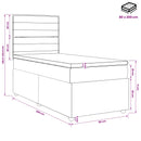 Boxmadras med topmadras Cremefarvet 80 x 200 cm Stof