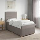 Boxmadras med topmadras Gråbrun 100 x 200 cm Stof