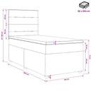 Boxmadras med topmadras Cremefarvet 80 x 200 cm Stof