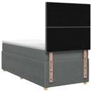 Boxmadras med topmadras Mørkegrå 80 x 200 cm Stof