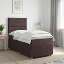 Boxmadras med topmadras Mørk Brun 90 x 190 cm Stof