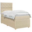 Boxmadras med topmadras Cremefarvet 80 x 200 cm Stof