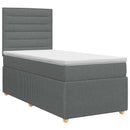 Boxmadras med topmadras Mørkegrå 90 x 190 cm Stof