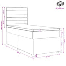 Boxmadras med topmadras Mørkegrå 90 x 190 cm Stof