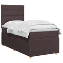 Boxmadras med topmadras Mørk Brun 90 x 190 cm Stof