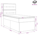 Boxmadras med topmadras med hovedgærde Gråbrun 90 x 190 cm Stof