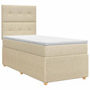 Boxmadras med topmadras Cremefarvet 90 x 190 cm Stof