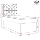 Boxmadras med topmadras med hovedgærde Sort 90 x 190 cm Stof