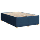Boxmadras med topmadras med hovedgærde Blå 90 x 190 cm Stof