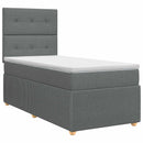 Boxmadras med topmadras Mørkegrå 90 x 200 cm Stof