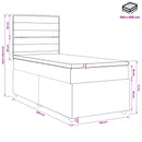 Boxmadras med topmadras med hovedgærde Blå 100 x 200 cm Stof