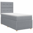 Boxmadras med topmadras Lysegrå 100 x 200 cm Stof
