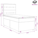 Boxmadras med topmadras Mørkegrå 100 x 200 cm Stof