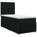 Boxmadras med topmadras med hovedgærde Sort 100 x 200 cm Stof