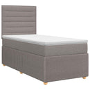 Boxmadras med topmadras Gråbrun 100 x 200 cm Stof