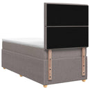 Boxmadras med topmadras Gråbrun 100 x 200 cm Stof