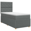 Boxmadras med topmadras Mørkegrå 100 x 200 cm Stof