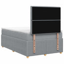Boxmadras med topmadras Lysegrå 120 x 190 cm Stof