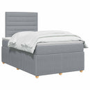 Boxmadras med topmadras Lysegrå 120 x 190 cm Stof