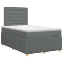 Boxmadras med topmadras Mørkegrå 120 x 190 cm Stof