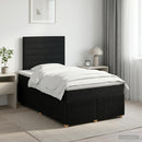 Boxmadras med topmadras med hovedgærde Sort 120 x 190 cm Stof