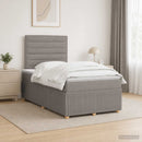Boxmadras med topmadras Gråbrun 120 x 190 cm Stof