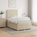 Boxmadras med topmadras Cremefarvet 120 x 200 cm Stof