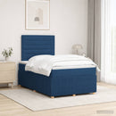Boxmadras med topmadras med hovedgærde Blå 120 x 190 cm Stof