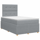 Boxmadras med topmadras Lysegrå 120 x 190 cm Stof