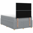 Boxmadras med topmadras Lysegrå 120 x 190 cm Stof