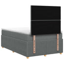 Boxmadras med topmadras Mørkegrå 120 x 190 cm Stof