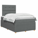 Boxmadras med topmadras Mørkegrå 120 x 190 cm Stof