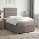 Boxmadras med topmadras Gråbrun 120 x 190 cm Stof